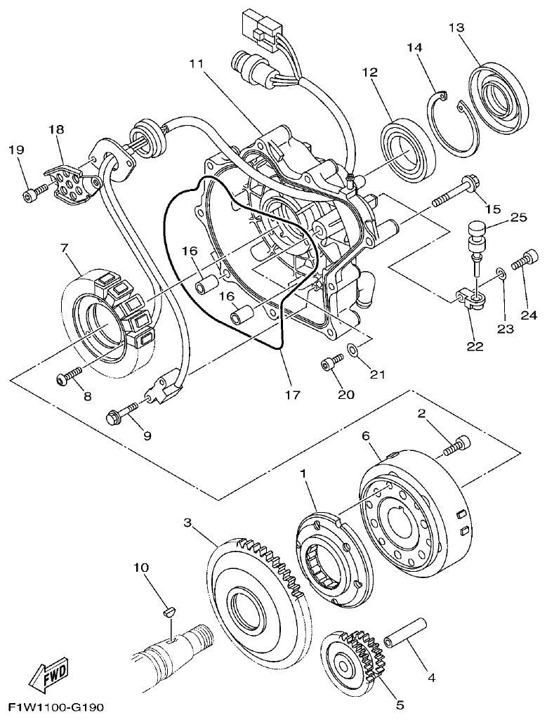 Yamaha FX1800A-H(6S51)F1W7 GENERATOR parts diagram